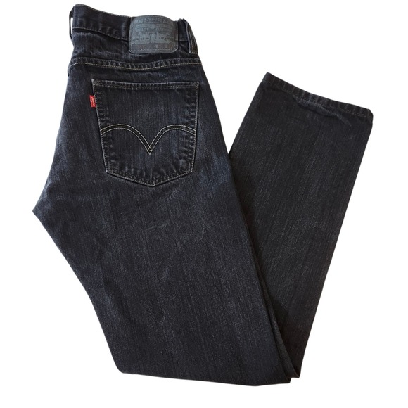 Levi's 511 Skinny Straight Leg Black Denim Jeans Classic Casual Mens sz 34x32 - Picture 1 of 7